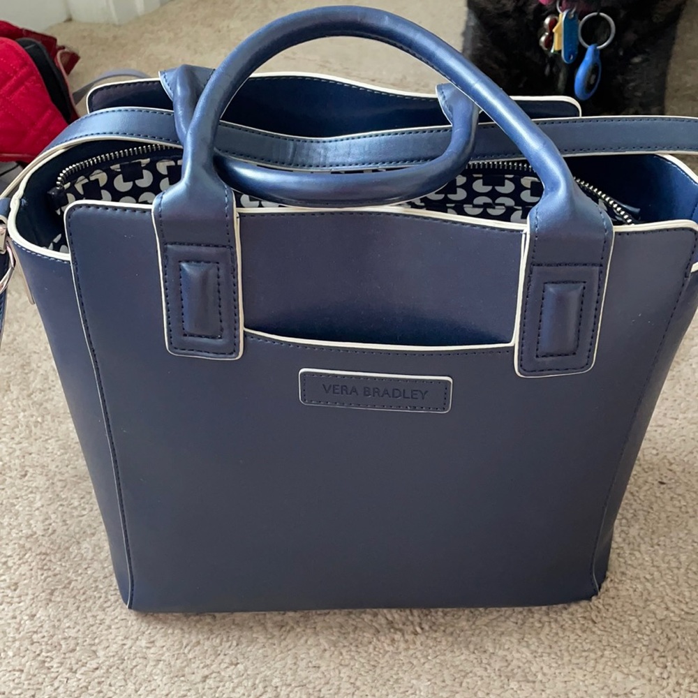 Vera Bradley navy faux leather purse